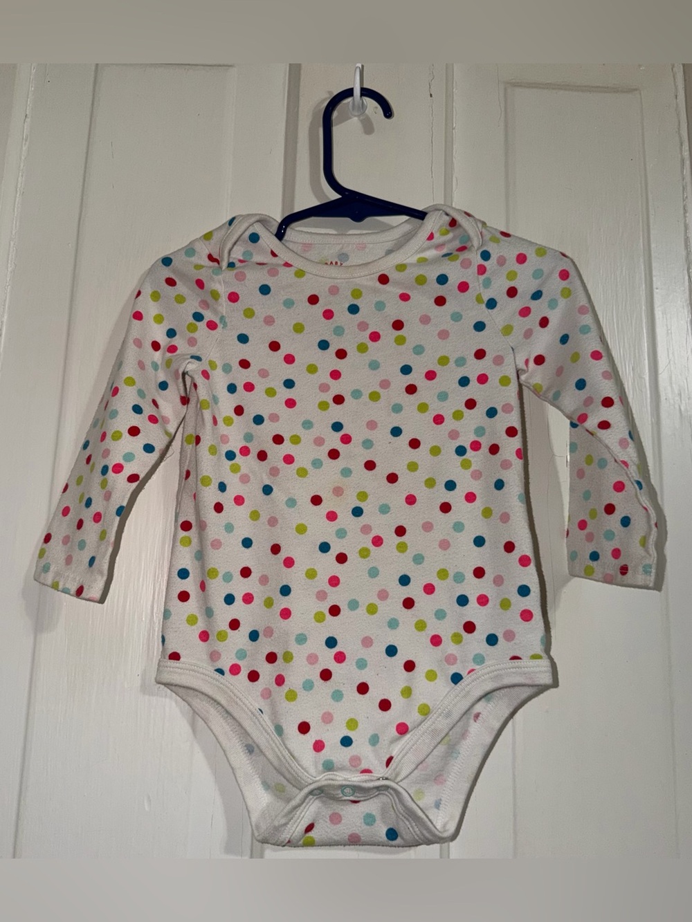 Kids girls toddler size 18 month shirt Dot-Print Long Sleeve One-Piece Bodysuit